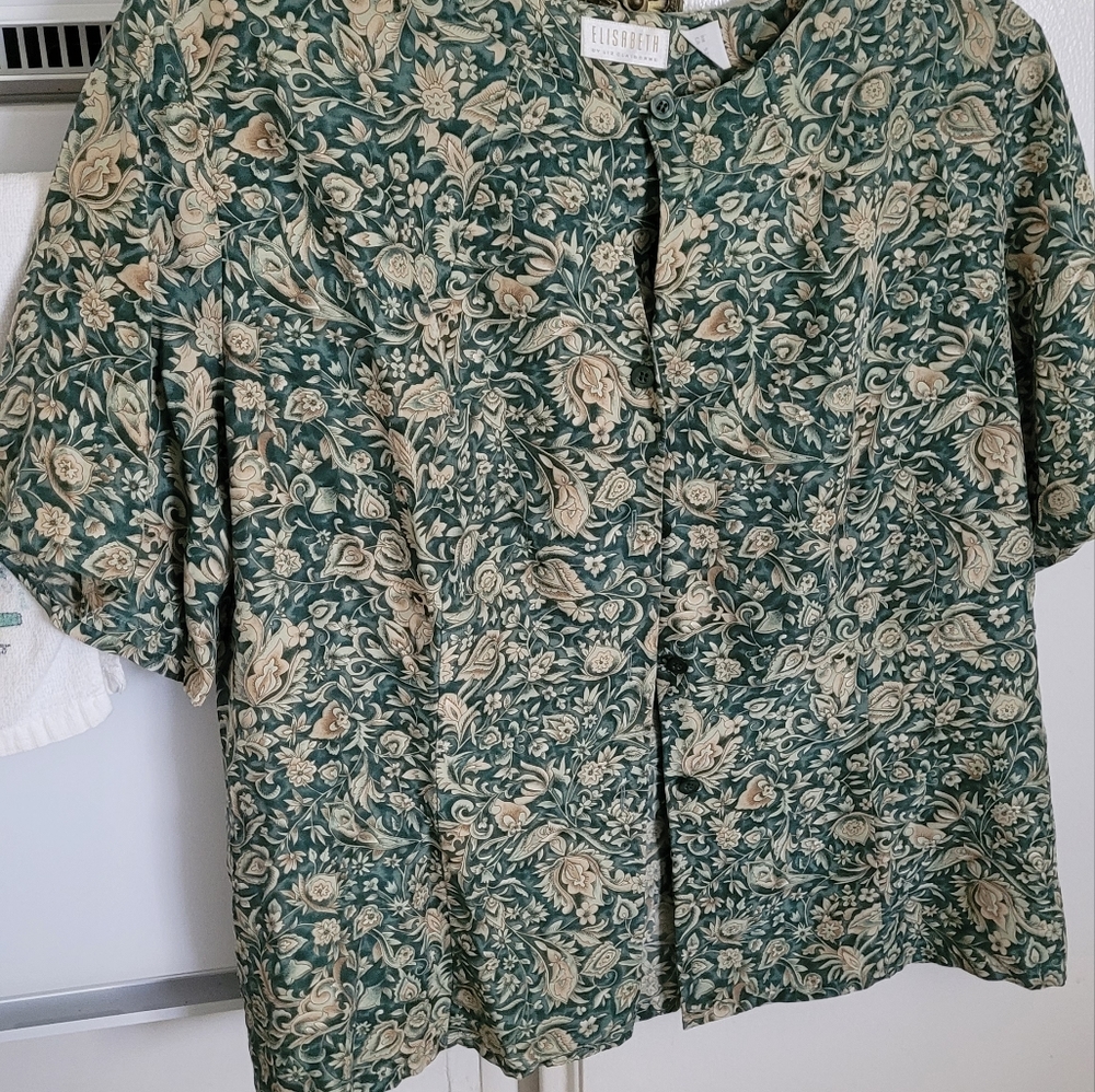 Vintage plus silk 2 piece top and skirt